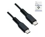 Kabel ładujący USB typu C do C, czarny, pudełko, 1,5 m 2x wtyczka USB typu C, 60 W, 3 A, pudełko DINIC